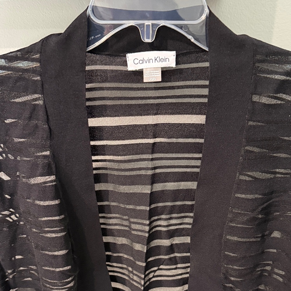 Calvin Klein Black Sheer open Cardigan